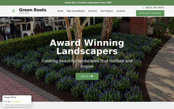 Screenshot of greenrootstampabay.com
