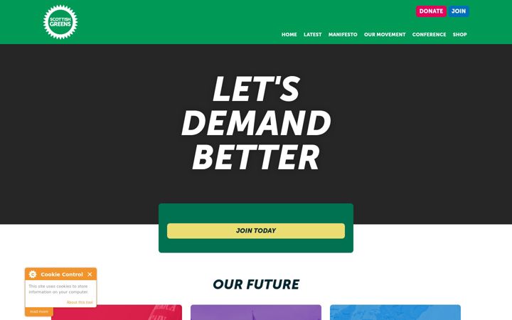Screenshot of greens.scot