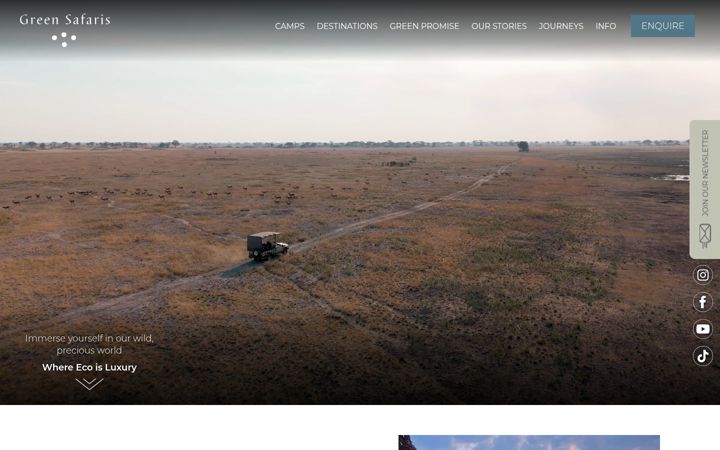 Screenshot of greensafaris.com