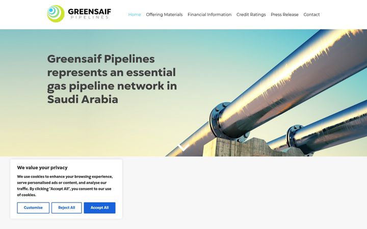 Screenshot of greensaifpipelines.com