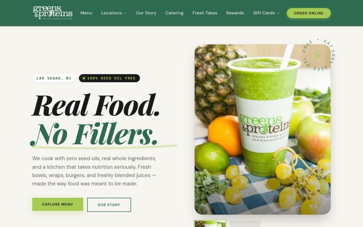 Screenshot of greensandproteins.com