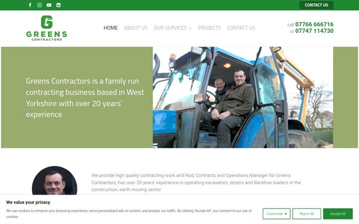 Screenshot of greenscontractors.co.uk