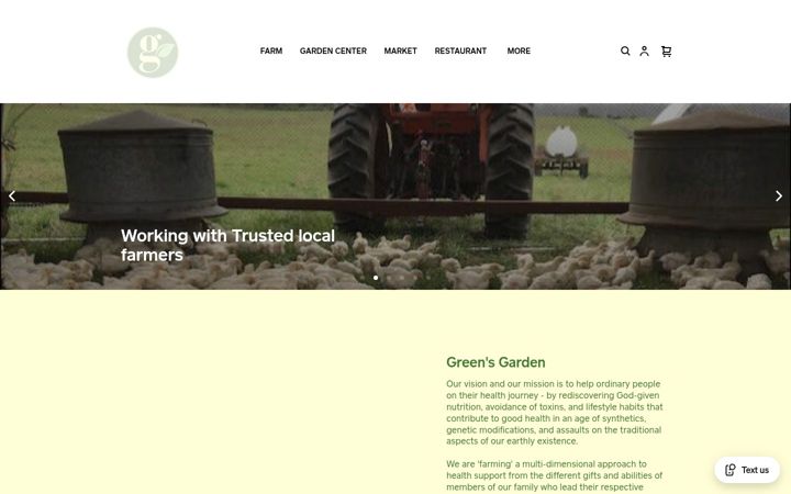 Screenshot van greensgarden.com