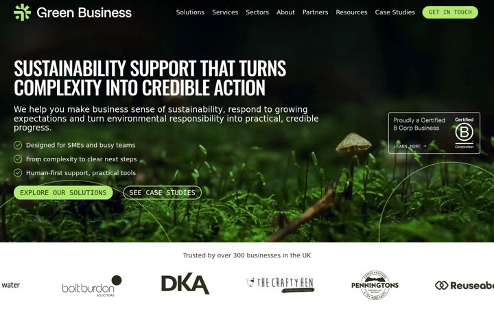 Screenshot of greensmallbusiness.com