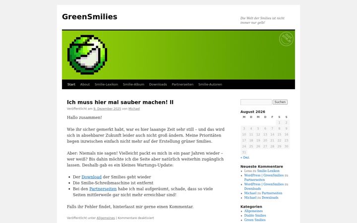Screenshot of greensmilies.com