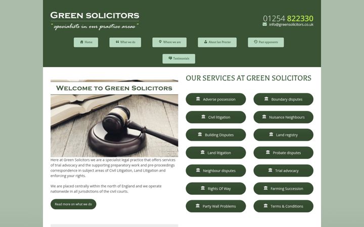 Screenshot of greensolicitors.co.uk