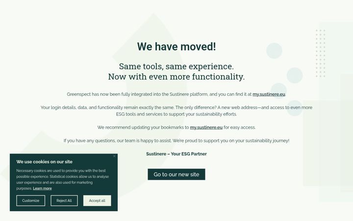 Screenshot of greenspect.eu