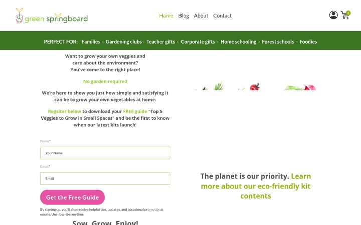 Screenshot of greenspringboard.com