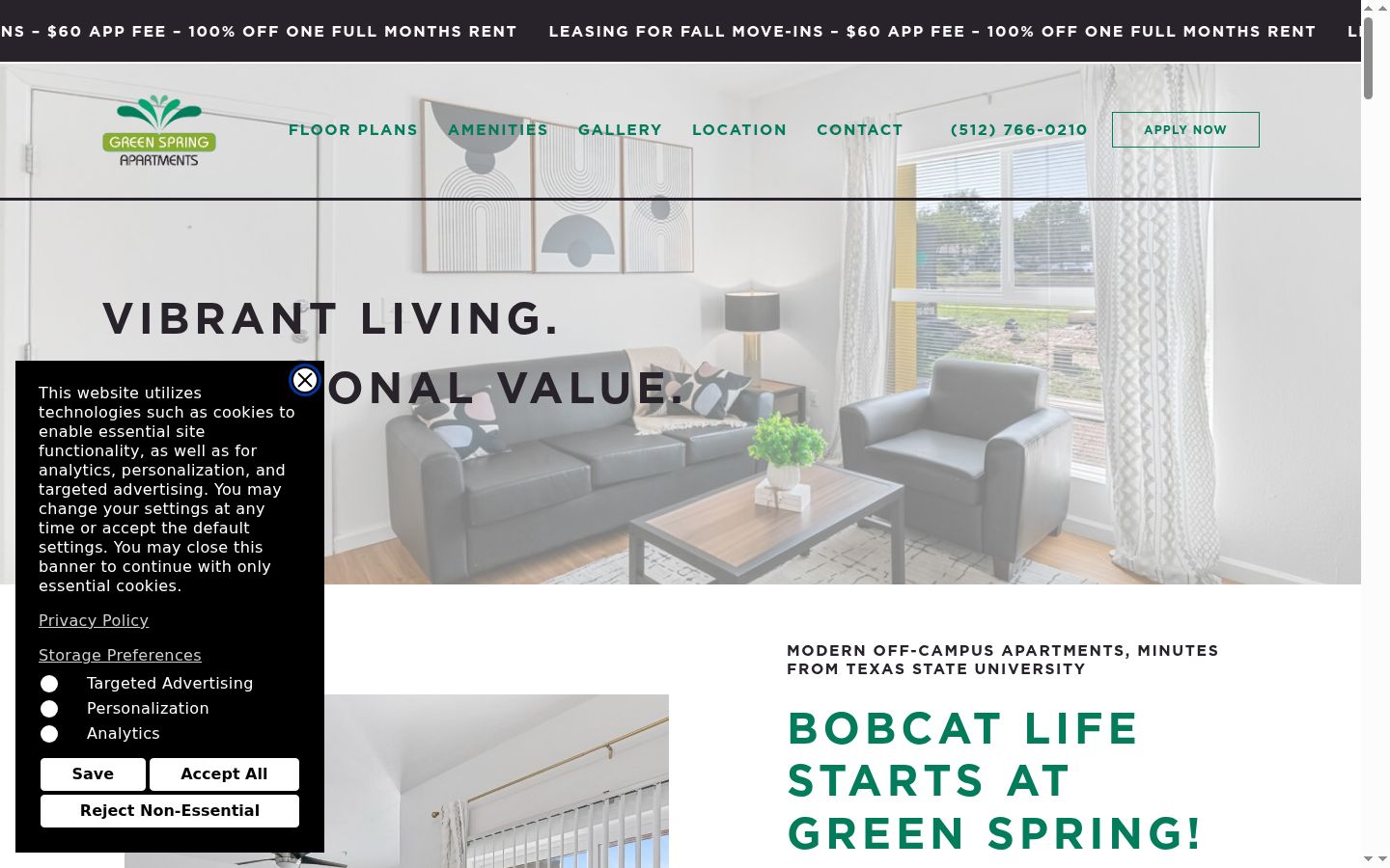 Screenshot of the consent banner shown before any interaction