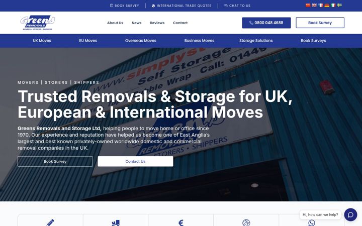 Zrzut ekranu greensremovals.co.uk