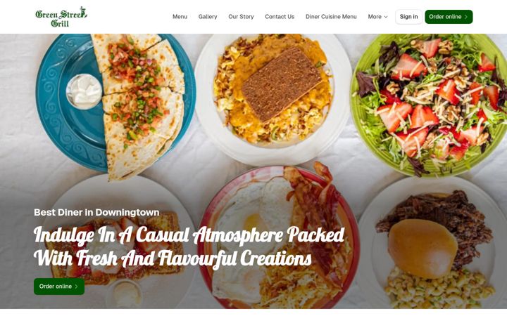 Screenshot of greenstgrill.com