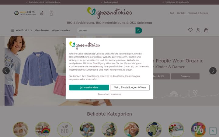 Screenshot of greenstories.de