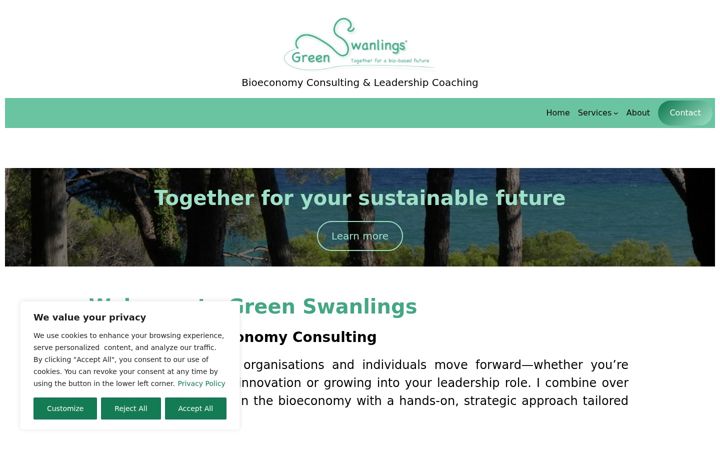 Screenshot of greenswanlings.com