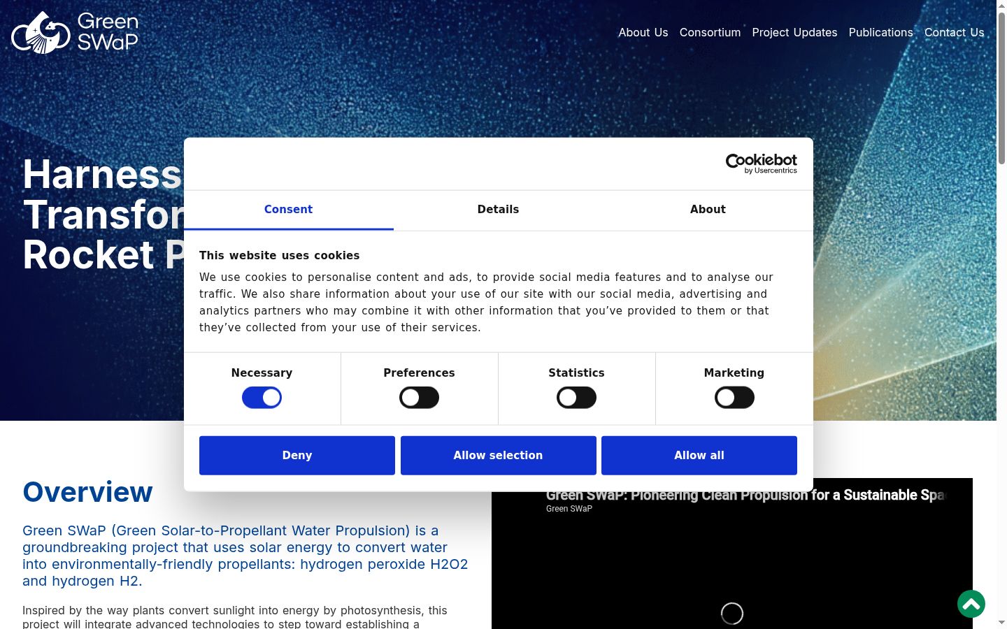Capture d'écran de la bannière de consentement affichée avant toute interaction