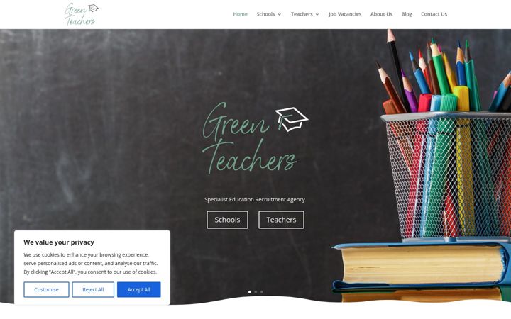 Screenshot of greenteachers.co.uk