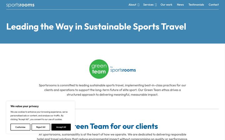 Captura de ecrã de greenteamtravel.com