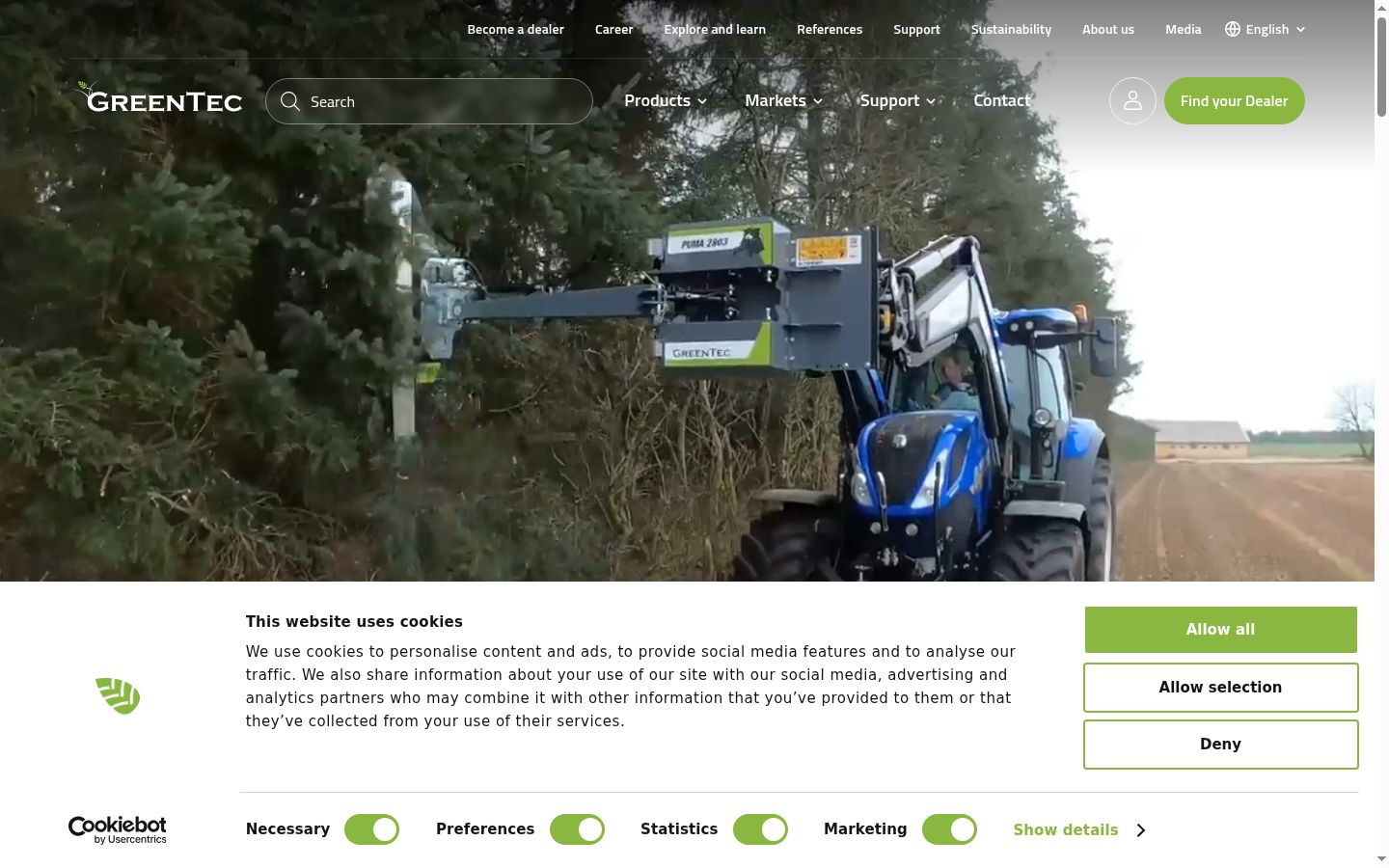 Skärmbild av samtyckesbannern som visades före någon interaktion