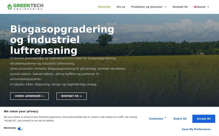 Screenshot of greentechengineering.dk