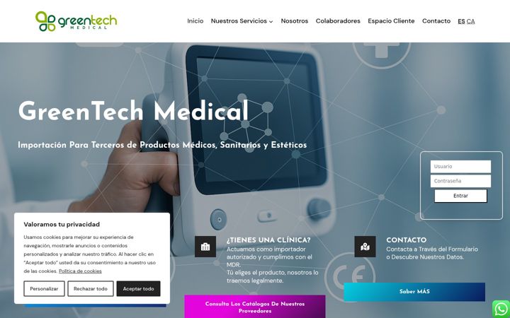 Screenshot of greentechmedical.com