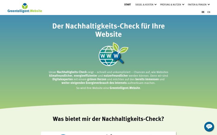 Screenshot of greentelligent.website