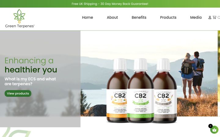 Screenshot of greenterpenes.co.uk