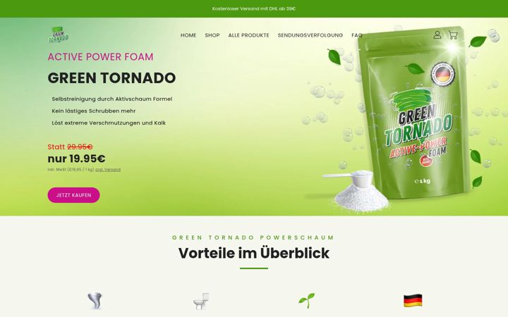 Screenshot of greentornado.de