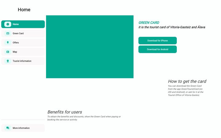 Snímek obrazovky greentouristcard.eus