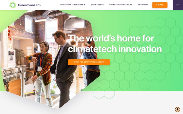 Screenshot of greentownlabs.com