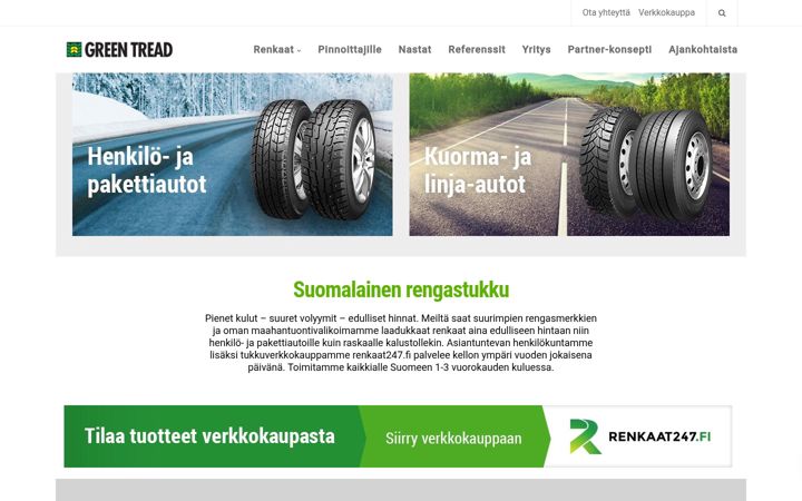 Snimka zaslona za greentread.fi