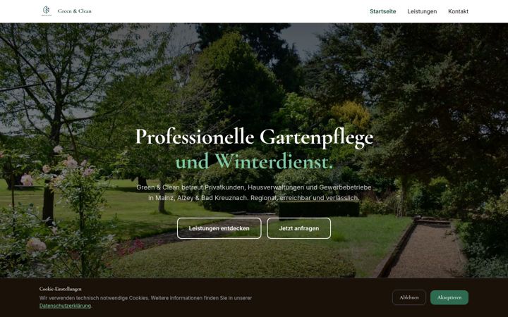 Screenshot of greenundclean.com