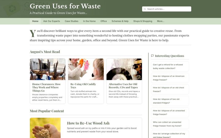 Screenshot of greenusesforwaste.co.uk