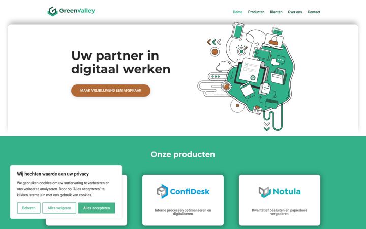 Screenshot of greenvalleybelgium.be