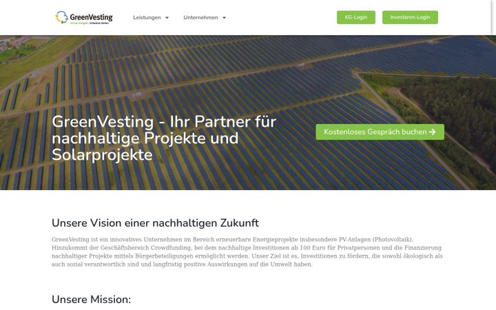 Screenshot of greenvesting-group.com