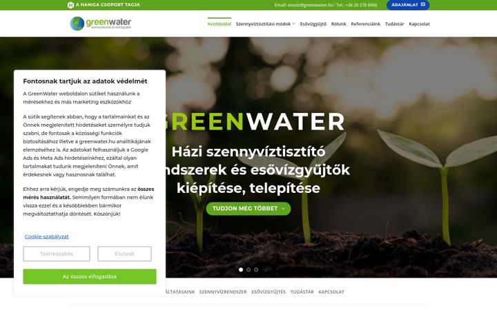 Screenshot of greenwater.hu