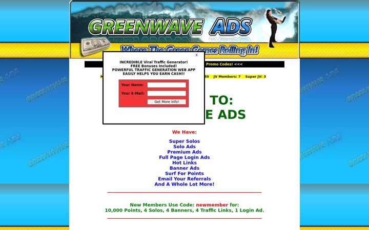 Screenshot of greenwaveads.com