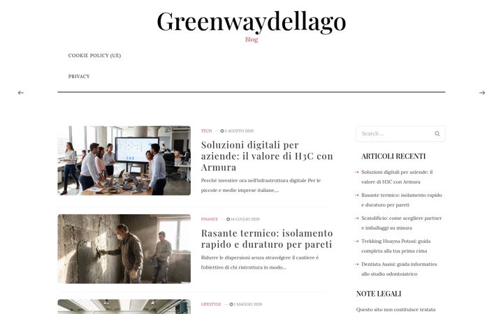 Screenshot of greenwaydellago.it