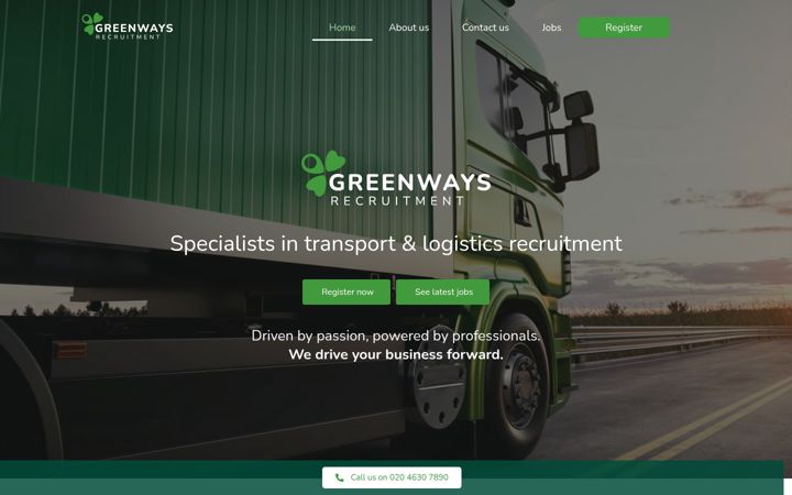 Screenshot of greenwaysrecruitment.co.uk