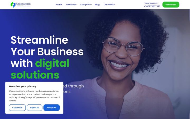 Screenshot of greenwebb.tech