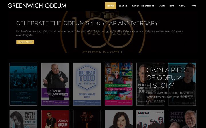 Screenshot of greenwichodeum.com