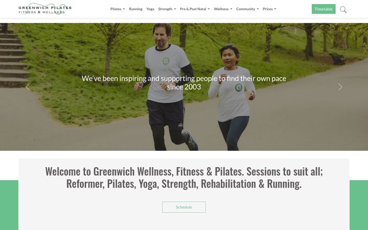 Screenshot of greenwichpilates.co.uk