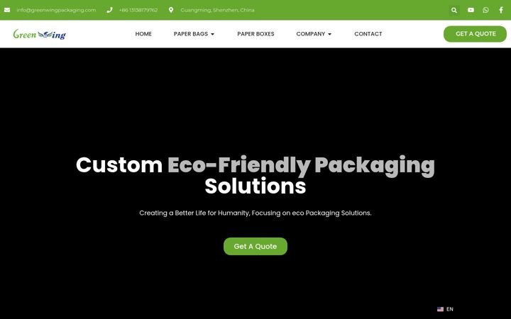 Screenshot of greenwingpackaging.com