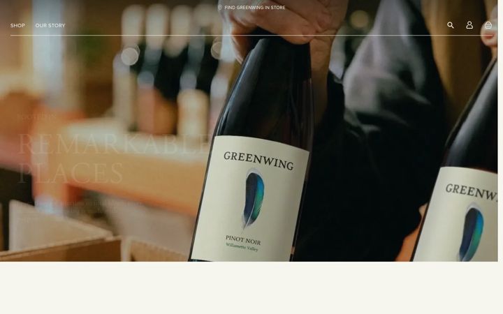 Screenshot of greenwingwines.com