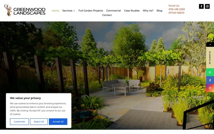 Screenshot of greenwood-landscapes.co.uk