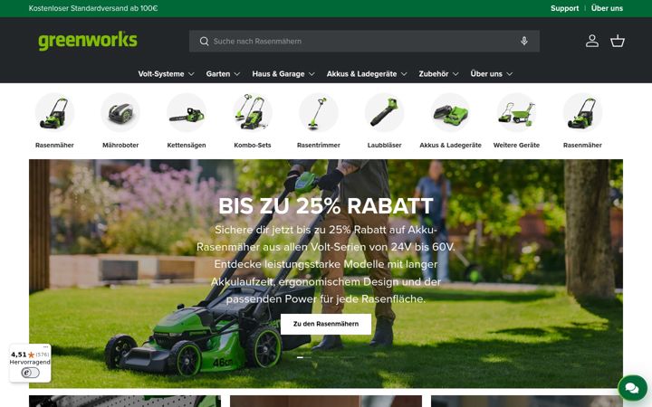 Screenshot of greenworkstools.de