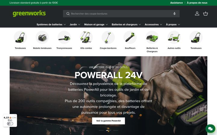 Screenshot of greenworkstools.fr