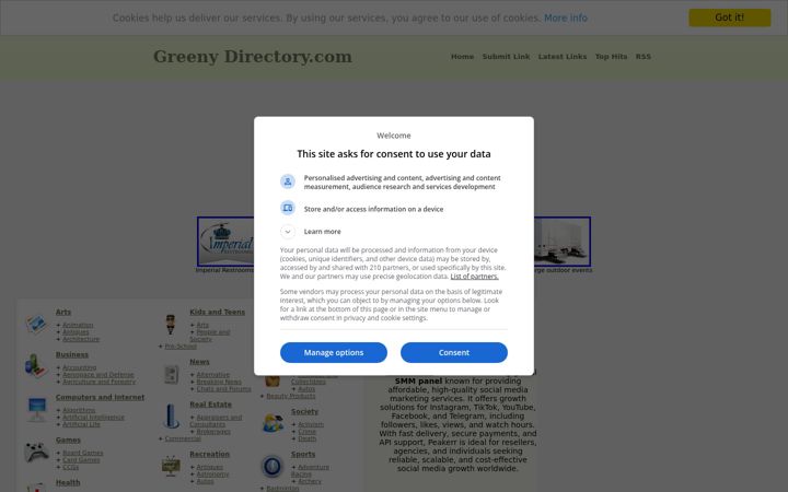 Screenshot di greenydirectory.com