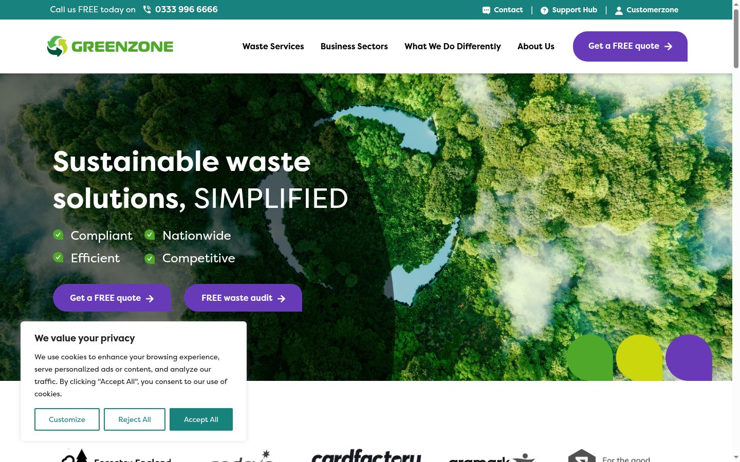 Screenshot of the consent banner shown before any interaction