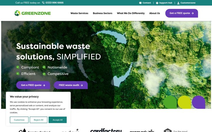 Screenshot of greenzoneuk.com