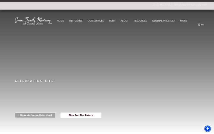 Screenshot of greerfuneralhome.com