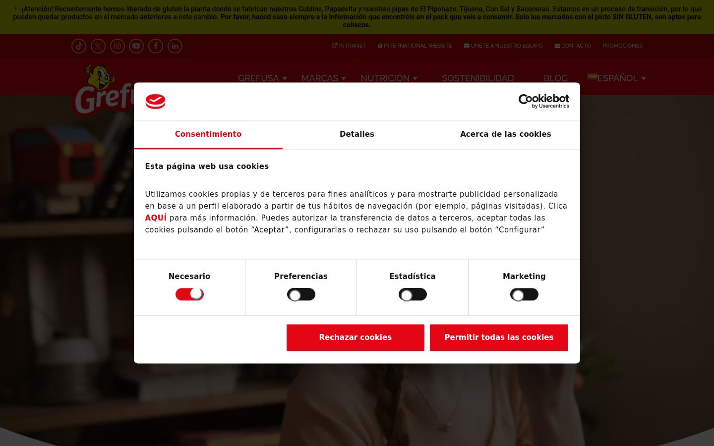 Screenshot tal-banner tal-kunsens muri qabel kwalunkwe interazzjoni